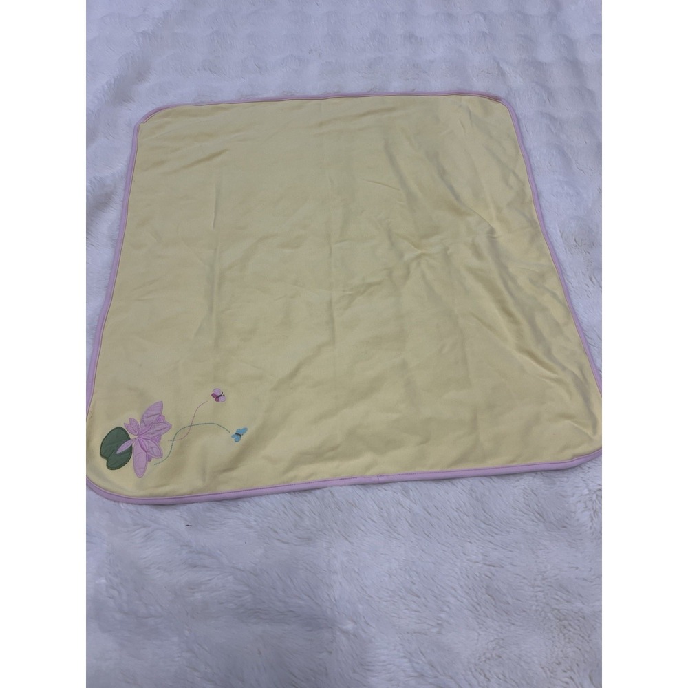 Gymboree Pink Yellow Cotton baby receiving Blanket butterflies water lily koi